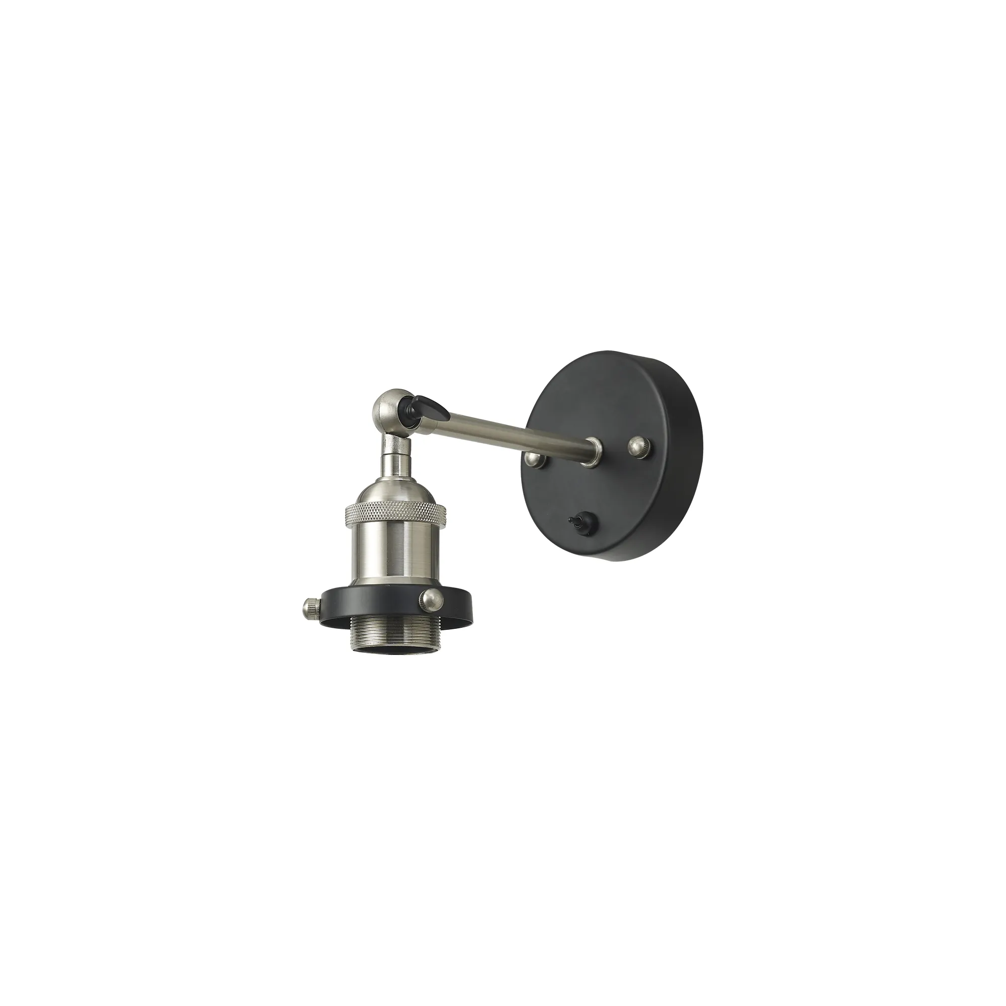 D0703  Dreifa Switched Wall Light, 1 x E27, Black/Satin Nickel